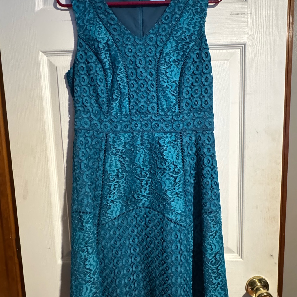 Antonio Melani Turquoise Lace Midi Dress